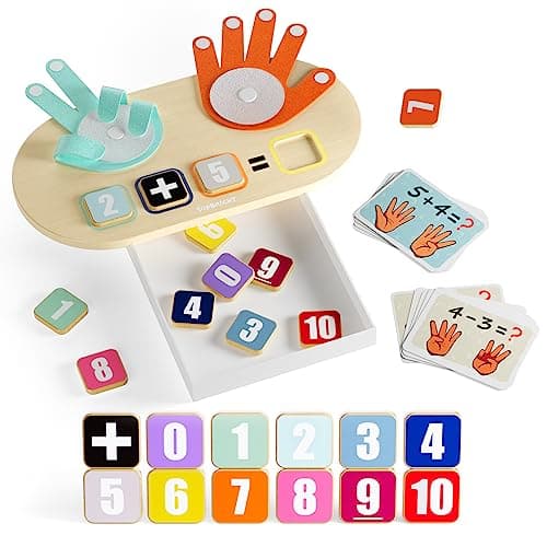 TOP BRIGHT Jouet d'apprentissage des mathématiques préscolaire - Jouet éducatif pour les tout-petits, fournitures scolaires à domicile pour les manipulations mathématiques, cadeau de jouet Montessori...