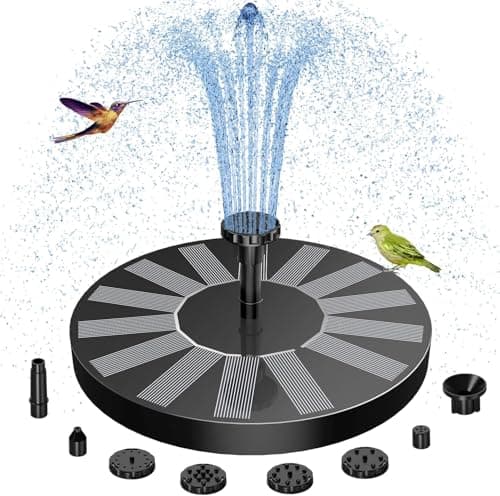 AISITIN Solar Fountain 2026 Upgraded, Water Fountain Outdoor with 8 Nozzles Set & 4 Fixed Pipes, Solar Powered Water Fountain Pump for Outdoor...