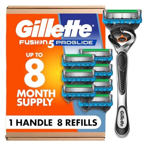 Rasoir Gillette Fusion5 ProGlide pour homme avec tondeuse de précision pour un confort incroyable et un rasage de près, 1 manche FlexBall + 8 recharges, 1...