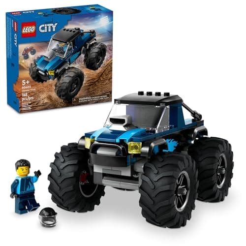 LEGO City Blue Monster Truck Off-Road Toy Playset with a Driver Minifigure, Imaginative Toys for Kids, Fun Gift for Boys and Girls Aged 5 Plus,...