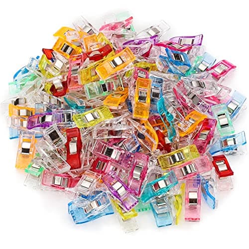 Clips de couture QMay, 100 pièces de clips de matelassage de qualité supérieure, clips d'artisanat polyvalents pour le matelassage, le tissu, la reliure, le crochet, le tricot, etc. Couleur : aléatoire,...