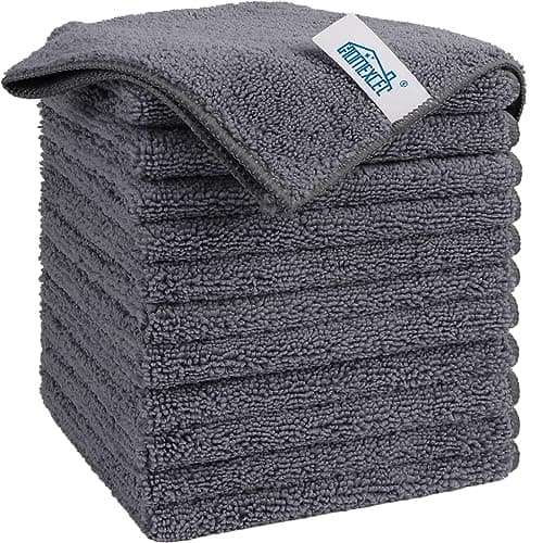 HOMEXCEL Microfiber Cleaning Cloth, 12 Pack Premium Microfiber Towels for Cars, Lint Free, Scratch-Free, Highly Absorbent, Reusable Cleaning Rags...