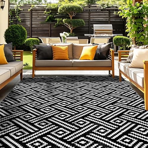 OPPODREAM Tapis d'extérieur 8 x 10 imperméable, grand tapis d'extérieur en paille en plastique, tapis de porte d'extérieur réversible pour camping, terrasse, camping-car, tapis 8 x 10...