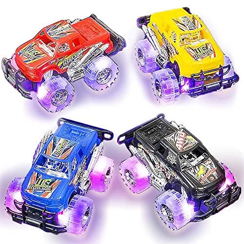 Ensemble de camions monstres lumineux ArtCreativity – 2 camions Push and Go avec roues LED clignotantes – Voitures jouets pour garçons et filles,...