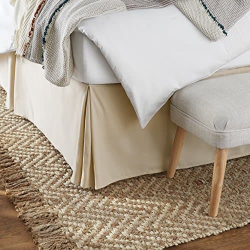 Amazon Basics - Lightweight Pleated Bed Skirt, Full, Beige, Solid