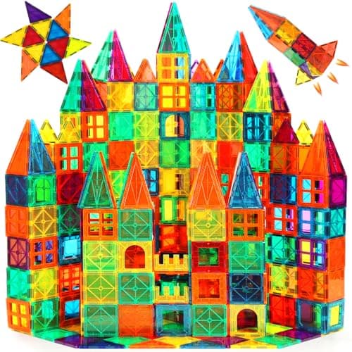 Tuiles magnétiques, ensemble de construction magnétique 110PCS, blocs de construction magnétiques, jouets STEM de construction pour enfants, cadeau pour garçons G...