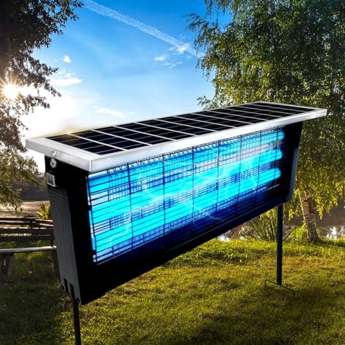 Powerful Large Solar Bug Zapper Outdoor for 4000 sq.ft, Rechargeable Mosquito Zapper with High Powered, Waterproof Solar Bug Zapper for Patio...
