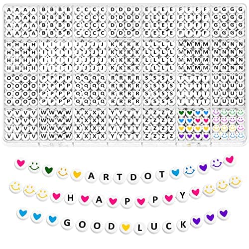 ARTDOT 1400 Pcs Letter Beads For Bracelets, 28 Styles Bracelet Organized Making Kit Clay Alphabet Beads For Making Jewellery Crafts Friendship Gift...
