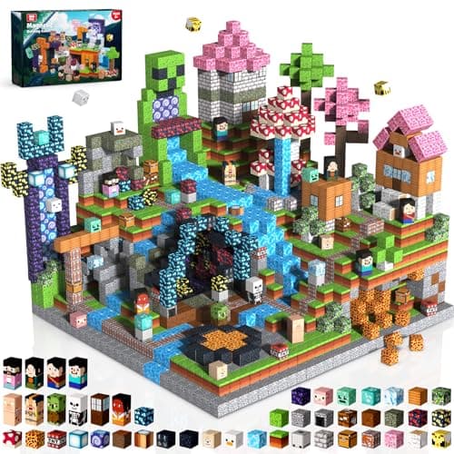 300 PCS Magnetic Blocks Adventurer, Cute Fun Magnetic Building Blocks Cubes Sensory Learning Stacking Toys for Kids Aged 3 4 5 6 7 8 9 10 Year Old...