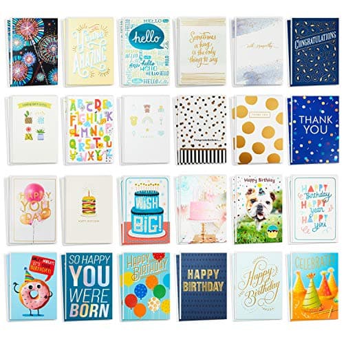 Assortiment de cartes Hallmark pour toutes les occasions : 48 cartes avec enveloppes (anniversaire, remerciement, félicitations, sympathie, fête prénatale, vierge)