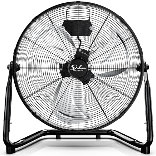 Simple Deluxe 12 Inch 3-Speed High Velocity Heavy Duty Metal Industrial Floor Fans Quiet for Home, Commercial, Residential, and Greenhouse Use,...