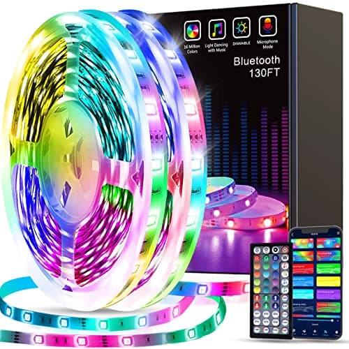 Tenmiro Led Strip Lights 130ft (2 Rolls of 65ft) Smart Light Strips with App Control RGB Led Lights for Bedroom，Music Sync Color Changing Lights...