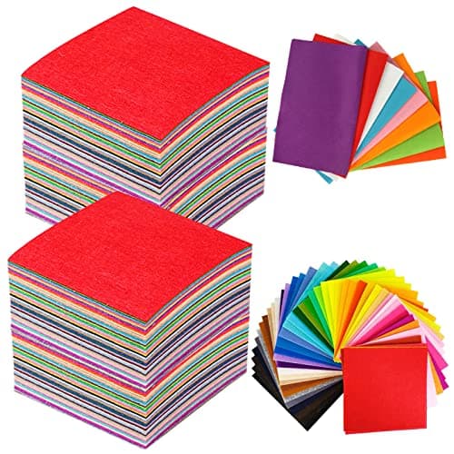 90 PCS Polyester Felt Fabric Craft Sets Assorted Colour Felt Cloth Fabric Samples Pastel Fabric Sheets Small Squares 10cm PatchworkFelt Paper for...