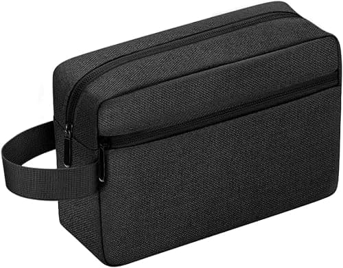 Trousse de toilette étanche pour hommes - Organisateur de voyage pour rasage et cosmétiques avec poignée, sac portable pour articles essentiels de salle de bain, douche, salle de sport, durable...