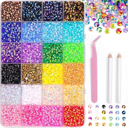 30 000 strass en résine – 3 mm de couleurs mélangées à dos plat pour éblouissant, diamant art, nail art, chaussures, travaux manuels et projets de bricolage.