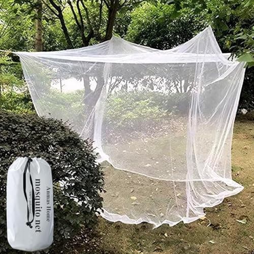 Moustiquaire, grand filet de camping extérieur aux quatre coins, utilisation intérieure et extérieure améliorée, moustiquaire blanche, filet de lit, 83x79x71 pouces (L x l x H)