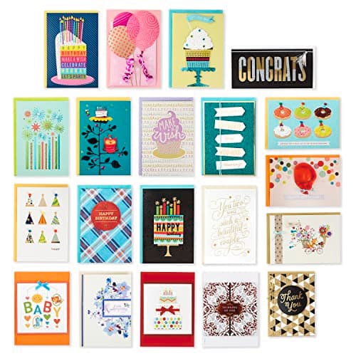Assortiment de cartes de vœux Hallmark faites à la main pour toutes les occasions, floral rose (paquet de 20) — Cartes d'anniversaire, cartes de fête prénatale, cartes de mariage, cartes de sympathie...