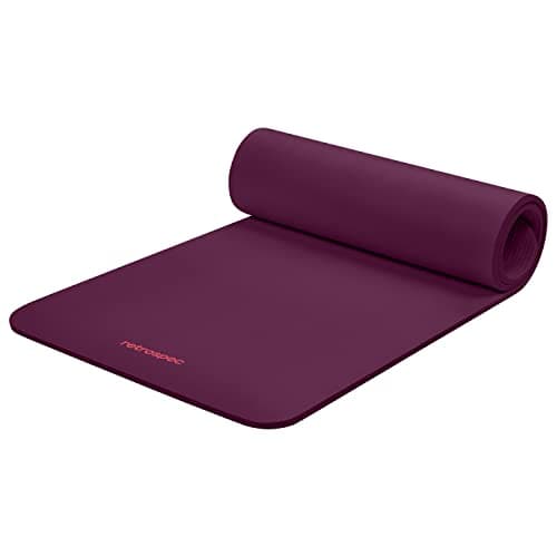Retrospec Solana Yoga Mat 1" And 1/2" Thick With Nylon Strap for Men And Women - Non Slip Exercise Mat For Home Yoga, Pilates, Stretching, Floor...
