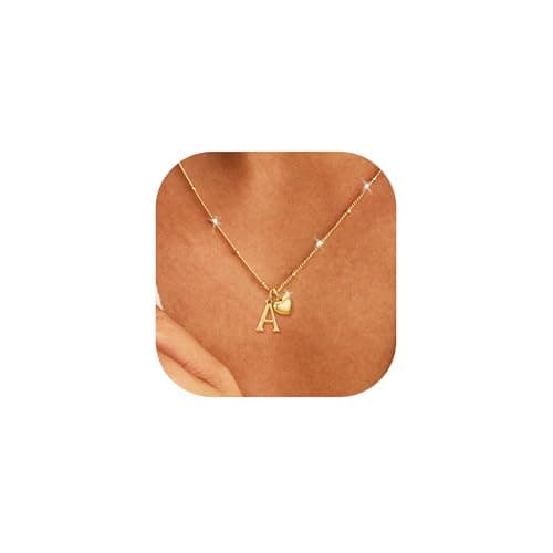 DORANA Gold Necklace for Women Hypoallergenic Gold Initial Heart Necklace for Women Ladies Necklaces for Women Birthday Gifts