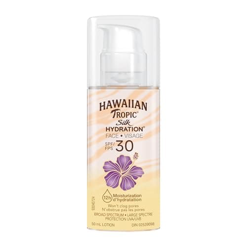 Hawaiian Tropic Silk Hydration Lotion Sunscreen for Face, SPF 30, 50mL | Travel Size Suncare, Oil Free Face Sunscreen, Hawaiian Tropic SPF 30,...