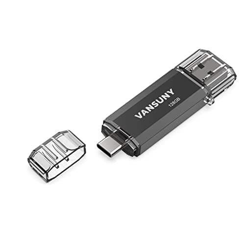 Vansuny 128GB USB C Flash Drive 2 in 1 OTG USB 3.0 + USB C Memory Stick with Keychain Dual Type C USB Thumb Drive Photo Stick Jump Drive for...