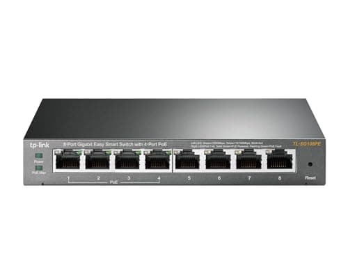 TP-Link 8 Port Gigabit PoE Switch, 4 PoE+ Port 64W, Easy Smart, Plug and Play, Limited Lifetime Protection, Sturdy Metal, Shielded Ports, Support...