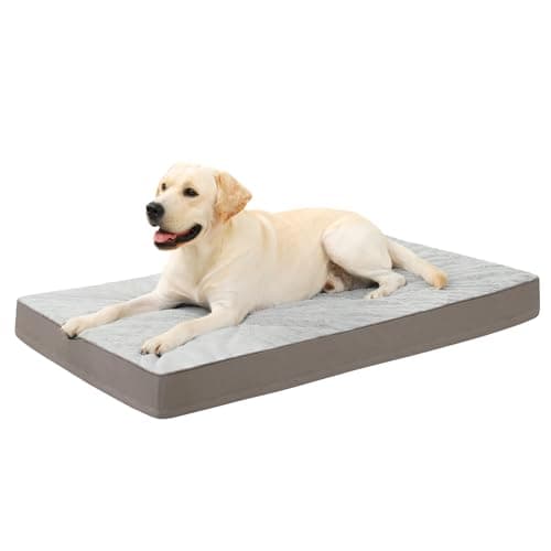KSIIA Orthopedic Dog Bed - Waterproof Dog Crate Beds, Large Dog Bed, Plush and Washable with Egg Crate Foam & Removable Cover & Nonskid Bottom, 91...