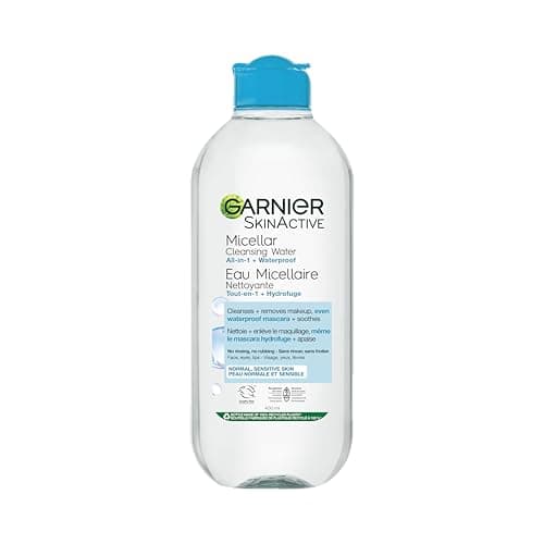 Garnier Micellar Cleansing Water, All-in-One Cleanser and Waterproof Makeup Remover, Cleanses and Soothes, For Face, Lips & Eyes, For All Skin...
