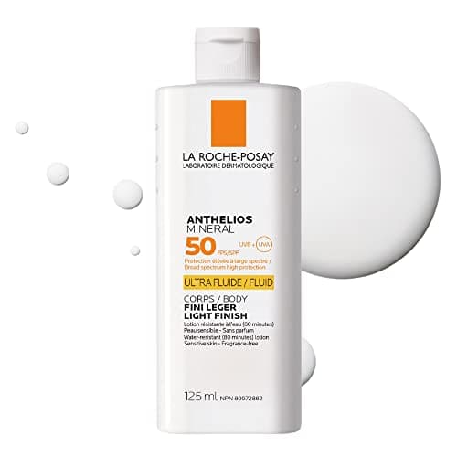 La Roche-Posay Anthelios Mineral Body Sunscreen, Gentle Lotion Broad Spectrum SPF 50, Face and Body Sunscreen with Titanium Dioxide, Water...