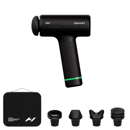 Hyperice Hypervolt 3 – QuietGlide Technology Handheld Percussion Massage Gun | 5 Speeds, 5 Interchangeable Heads | Helps Relieve Sore Muscles,...
