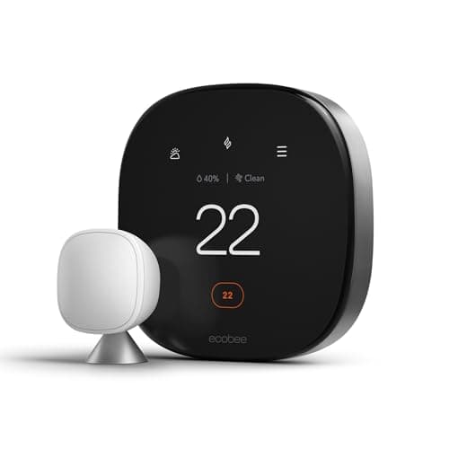 ecobee Nouveau thermostat intelligent Premium avec capteur intelligent et moniteur de qualité de l'air - Thermostat Wifi programmable - Fonctionne ...