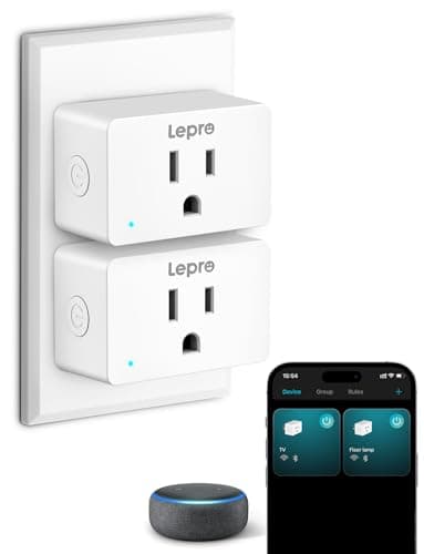 Lepro P1 Smart Plug Mini 15A, prises de courant WiFi compatibles avec Alexa et Google Assistant, contrôle vocal/APP, minuterie et contrôleur de groupe, 2,4 GHz uniquement,...