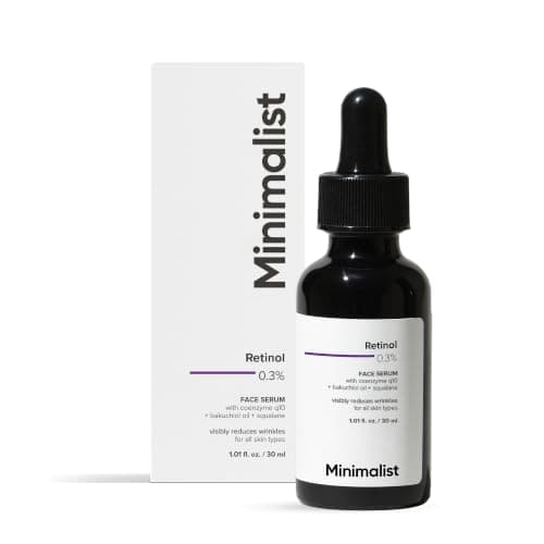 Minimalist 0.3% Retinol Serum For Anti Aging | Night Face Serum With Squalane Base & Coenzyme Q10 To Reduce Fine Lines & Wrinkles | For Women & Men...