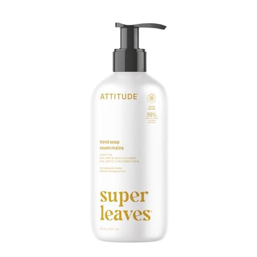 ATTITUDE Liquid Hand Soap, Made in Canada, EWG Verified, Plant and Mineral-Based, Vegan Personal Care Products, Earl Grey & Fresh Cucumber Scent,...