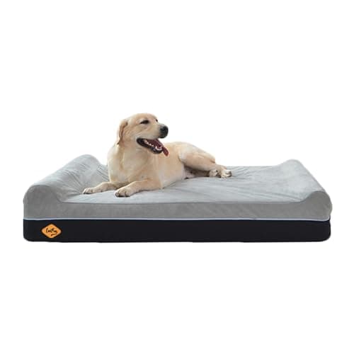 Laifug Orthopedic Memory Foam Extra Large Dog Bed Pillow(50 inch x36 inch x10 inch , Slate Grey) Durable Water Proof Liner & Removable Washable...