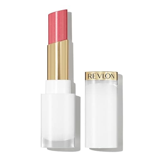 Revlon Super Lustrous Glass Shine Balm, Hydrating Tinted Lip Balm with Hyaluronic Acid, Aloe & Rose Quartz, Medium Pink Lipstick, Beaming...