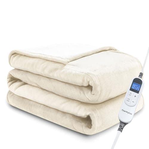 Thermylux Electric Blanket Full 72"x84" Heated Electric Blankets 10 Heating Levels 8 Hours Auto Off Fast Heating and Overheat Protection ETL...