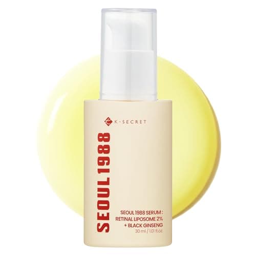 K-SECRET SEOUL 1988 Retinal Serum: 2% Retinal Liposome Black Ginseng Extract Niacinamide Bakuchiol Vitamin C & 3 Peptides for Wrinkle Care Anti...