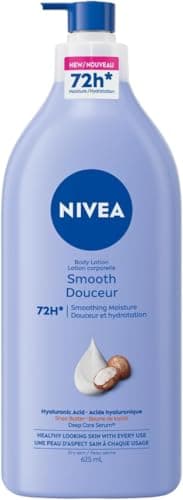 NIVEA Smooth 72-Hr Moisturizing Body Lotion for Dry Skin, Body Moisturizer with Hyaluronic Acid and Shea Butter, Non-Greasy and Quick-Absorbing,...