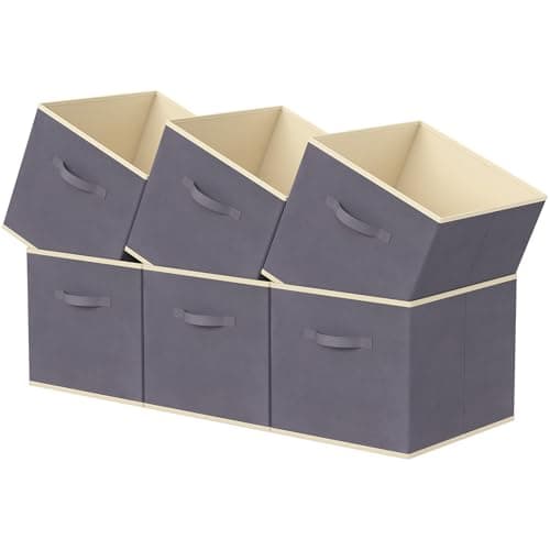 Bacs de rangement Lifewit Cube, cubes de rangement en tissu 11 × 11 pouces, paquet de 6 bacs de rangement pour étagères, panier de rangement pliable ...
