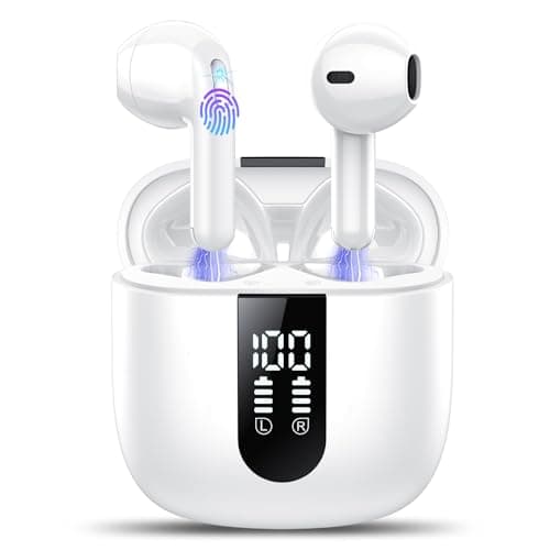 Wireless Earbuds, Bluetooth 5.4 Headphones, HiFi Stereo with 4 ENC Noise Cancellation in-Ear Bluetooth Earbuds, 50H Playback, LED Display, Touch...