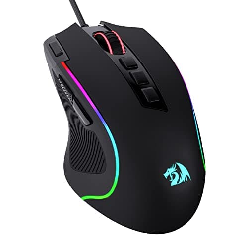 Redragon M612 Predator RGB Gaming Mouse, 8000 DPI Wired Optical Mouse with 11 Programmable Buttons & 5 Backlit Modes, Software Supports DIY...