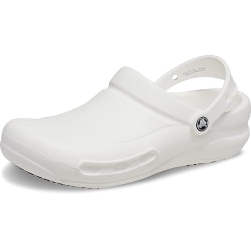 Crocs Unisex-Adult Bistro Clogs, Slip Resistant Work Shoes, White, 11 Men/13 Women