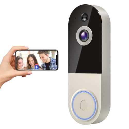 Home Security 1080p WiFi Video Doorbell Camera Wireless, 2-Way Audio, Cloud Storage, Live Image, Motion Detection, Night Vision, 2.4Ghz WiFi,...