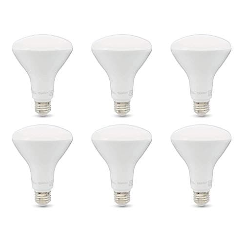 Amazon Basics 65W Equivalent, Soft White, Dimmable, 10,000 Hour Lifetime, BR30 LED Light Bulb | 6-Pack
