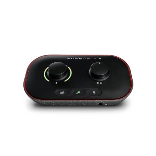 Focusrite Vocaster One - USB Audio Interface for Solo Podcasting, Streaming, Voiceover, Black