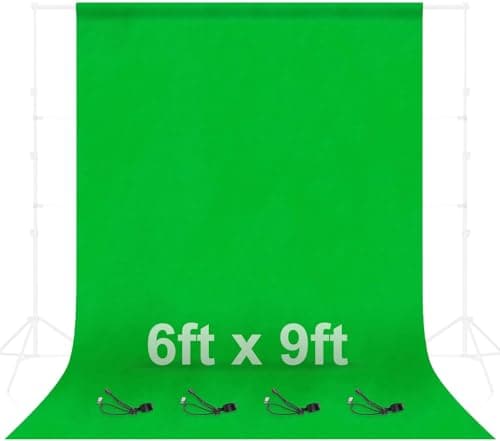 EMART Green Screen Backdrop, Polyester Photography Greenscreen Background for Streaming Zoom, Small Photo Green Chromakey Cloth Fabric Curtain with...
