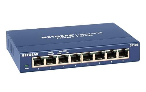 NETGEAR 8-Port Gigabit Ethernet Unmanaged Switch (GS108) - Desktop, and ProSAFE Lifetime Protection