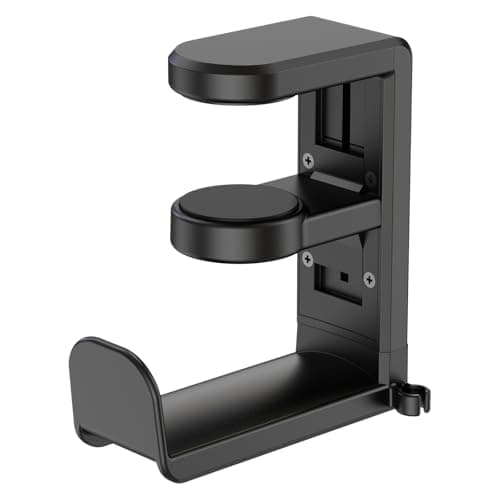 PC Gaming Headset Headphone Hook Holder Hanger Mount, Headphones Stand with Adjustable & Rotating Arm Clamp, Under Desk Design, Universal Fit,...