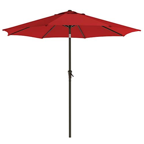 Parasol de terrasse SONGMICS, parasol de table d'extérieur de 9 pieds, parasol de terrasse, avec 8 baleines, UPF 50+, système à double inclinaison à 30°, base non incluse, pour patio,...